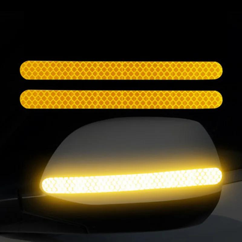 2 Pcs Car Reflector Rearview Stickers Mirror Reflective Tape Car Accessories Exterior Reflex Tape Reflective Strip