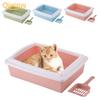 Vassoio per toilette rettangolare semichiuso antispruzzo per gatti con paletta per animali domestici adorabili