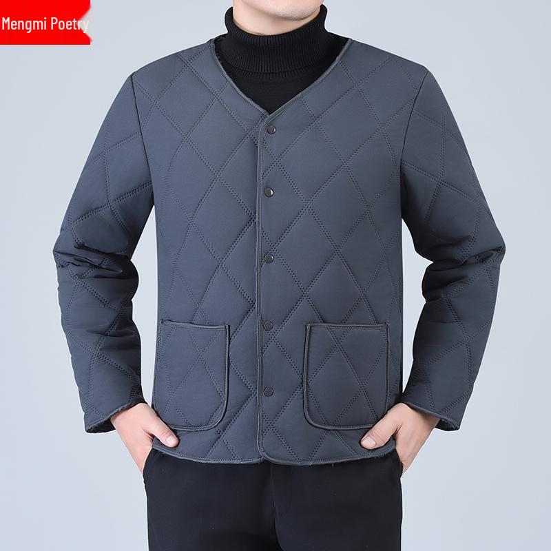 

Men s 2025 Velvet-Lined Quilted Cotton Jacket - Winter Warmth in Large Sizes 3XL (fits 155-165 jin)