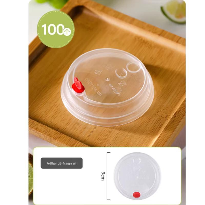 Xingduo Disposable Plastic Cups with Red Heart Lids