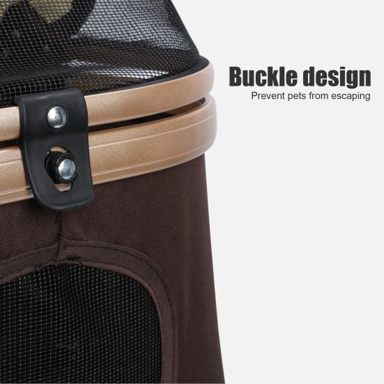 2 in 1 Haustierwagen Haustier Faltwagen mit Abnehmbarem Aufbewahrungskorb 4 Räder Hund/Katze Reisebuggy Faltbare Leichte Hundetransportbox