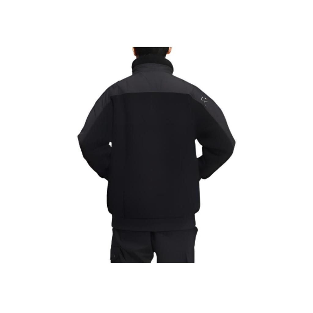 Adidas Chaqueta Hombre Color Block Logo Bordado Bolsillo de Parche Cuello Mao Manga Larga Chaquetas Hombre Negro HP1388