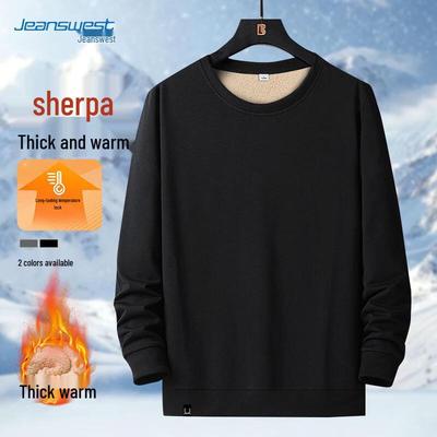 JEANSWEST Herren Lammfleece gefüttertes Thermopullover Sweatshirt