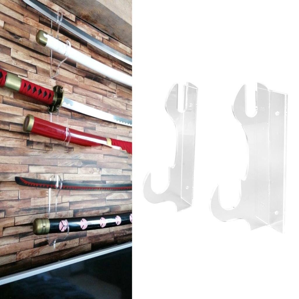 2 Pcs Samurai Knife Holder Wall Mounted Samurai Sword Holder Sword Wall Display Rack