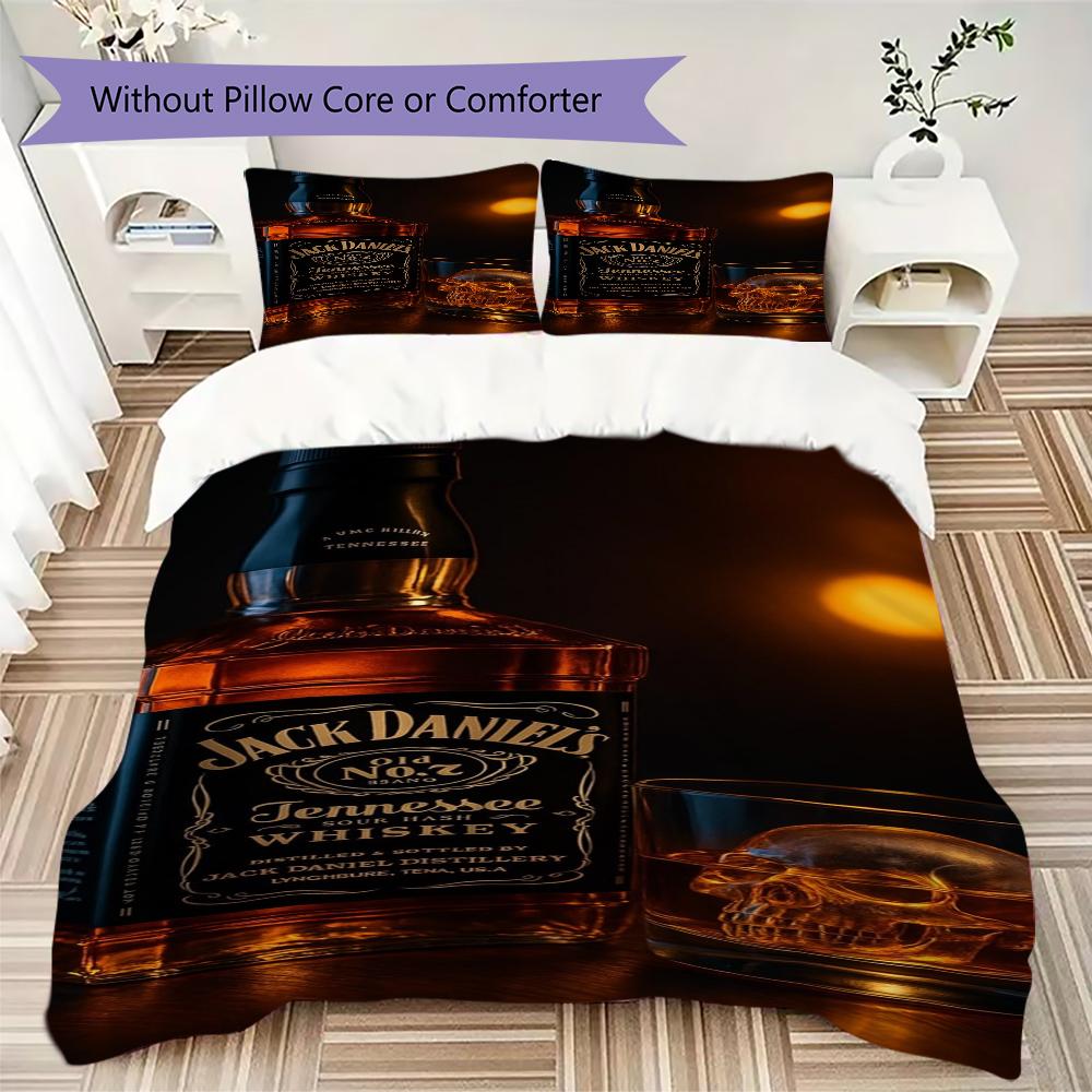 Jack Daniel'S Tennessee Whiskey Bedding Without Core 1 Duvet Cover 2 Pillowcase Without Core Bedding Set Soft And Comfortable
