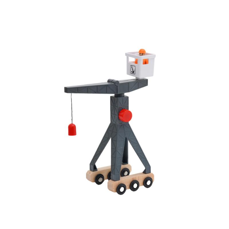 Wooden Train Track Accessories Tower Crane Compatible with Thomas Brio Track All Major Brand Railway Track