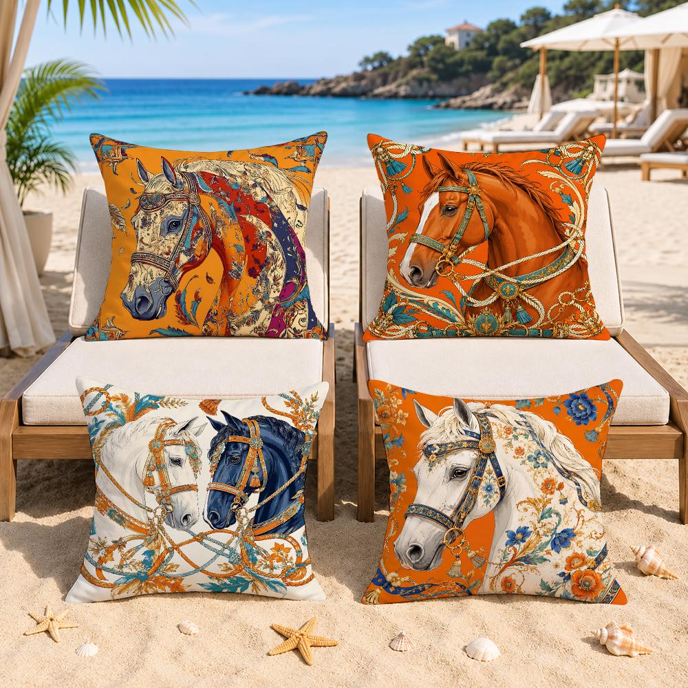 Retroluxuryhorse Cushion Cover Doublesided Printed Bedroom Bedside Pillow Sofa Cushion Cover