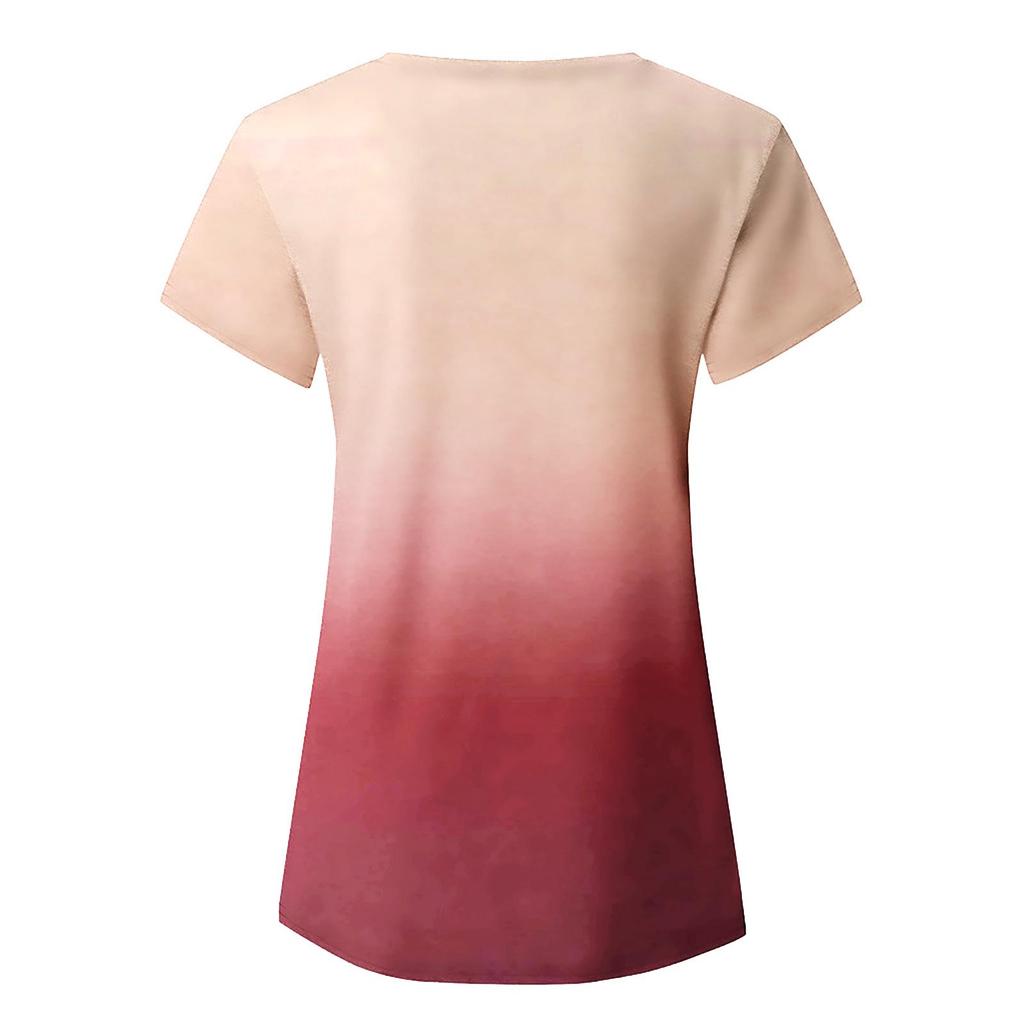 2021 Summer Tie-Dye V-Neck Short Sleeve Women's Trendy T-Shirt