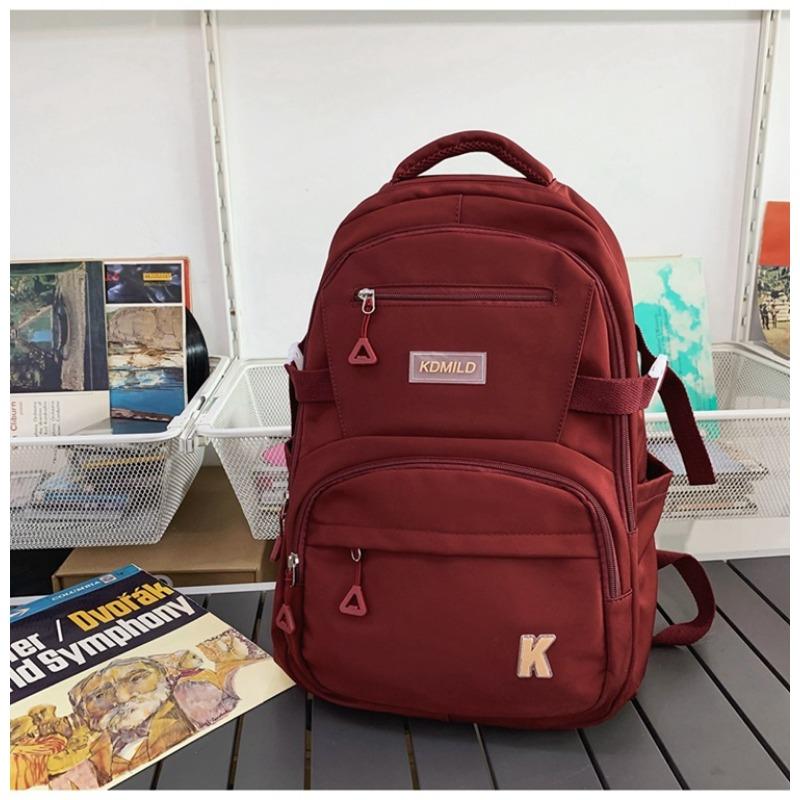 School Bag New High Value Cool Solid Color Backpack Couple Simple Lightweight Mountaineering Large Capacity Backpack