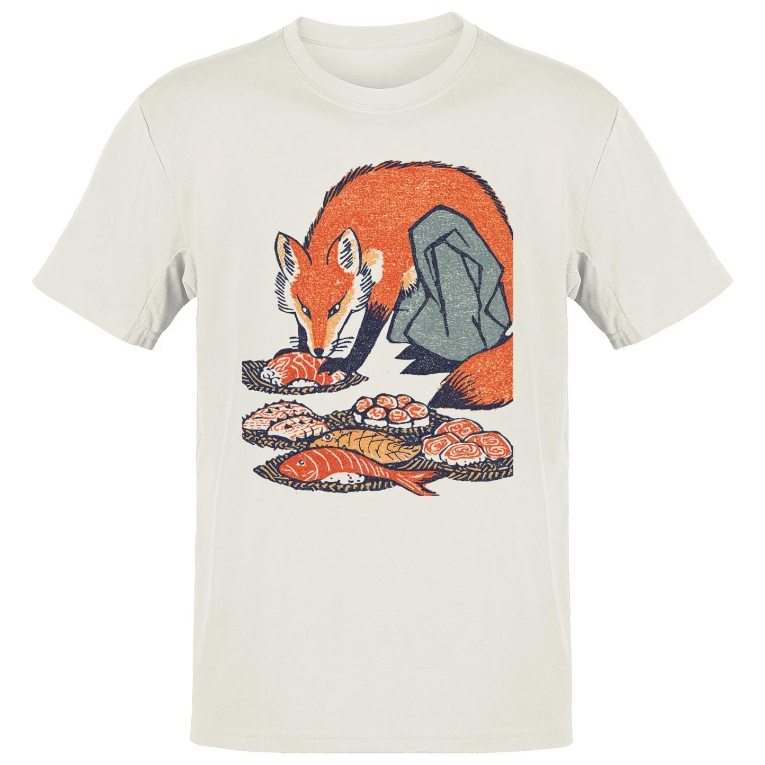 Fox Enjoying Sushi Men s T-shirt M
