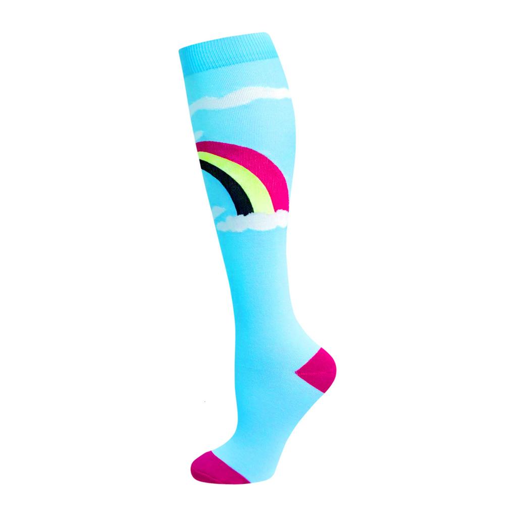 HYSAIXIA Compression Socks Funny Pattern Animals Sheep Monkey Music Cat Men Women Pressure Stockings Knee High Run Sport Socks