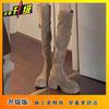 Retro style two wear folded thick-soled Martin boots fashionable versatile thick heel knee boots 2025 autumn and winter new