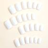 24pcs Short Square Solid Color False Nails, Simple Style, With 1pc File And 1pc Jelly Gel Press On Nails Nail Supplies