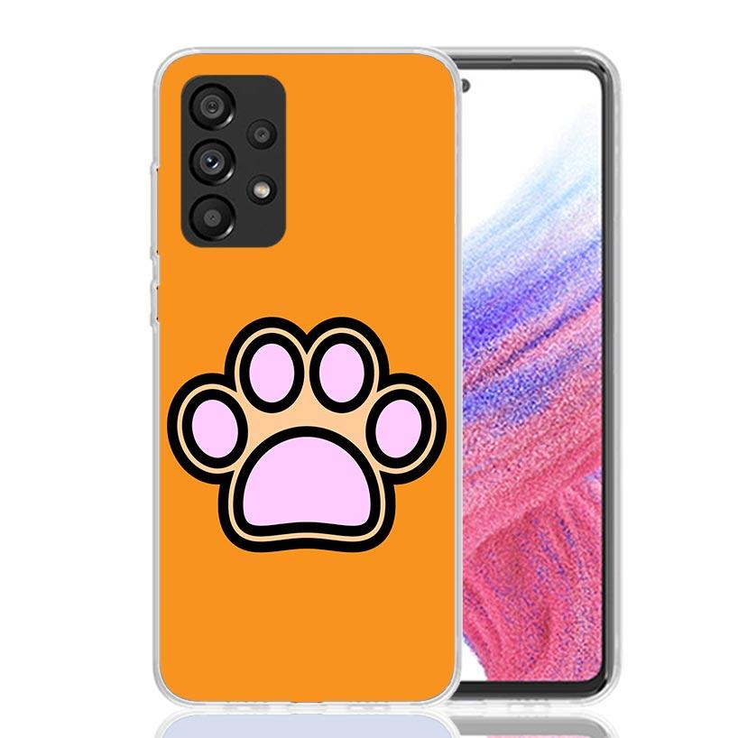 Dog Footprint Paw Cute Case Phone Cover for Samsung Galaxy A16 A15 A14 A13 A56 A55 A54 A53 A36 A35 A34 A33 A26 A25 A24 A23 A05S