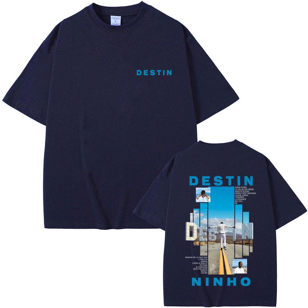Rapper Ninho Destin Album Graphic Tshirt Men Women Hip Hop Fashion Pop Music Tshirts Male Casual Vintage T Shirts Streetwear