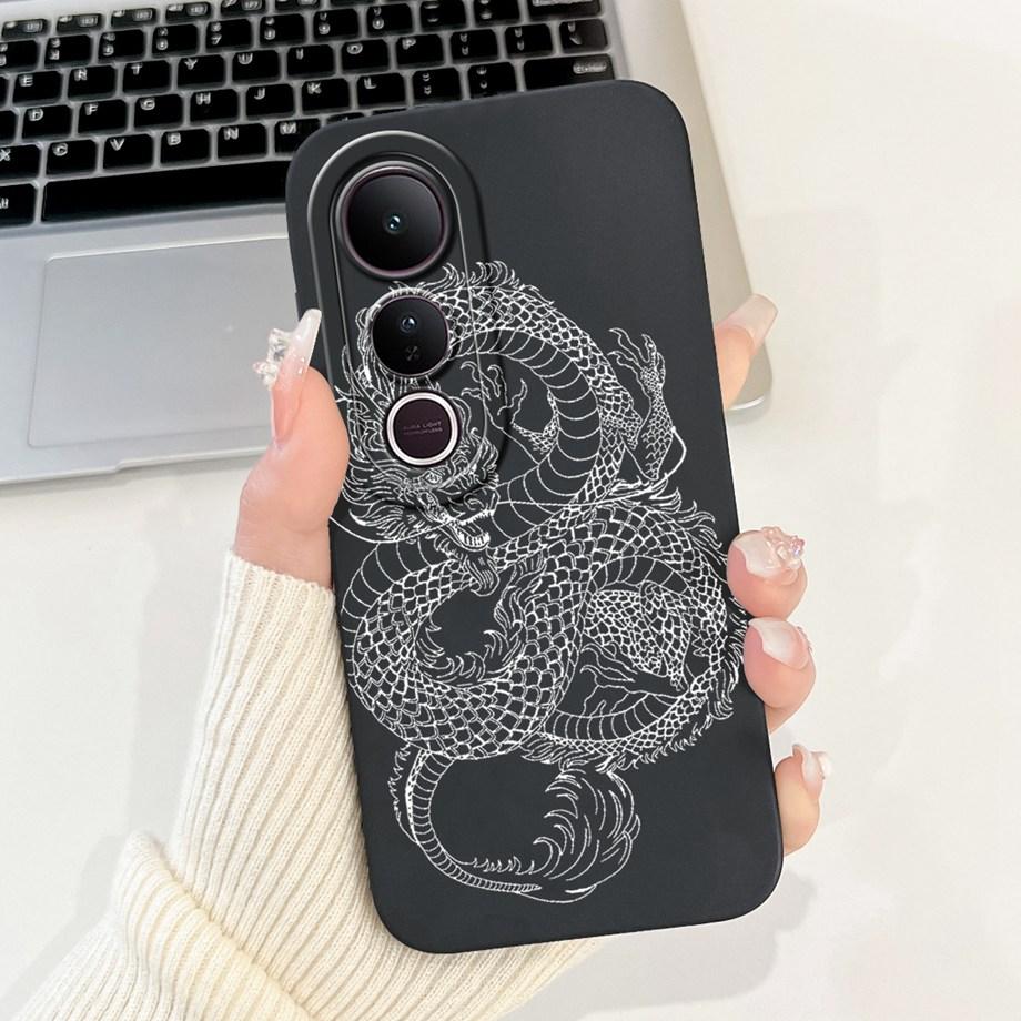 Für Vivo V50 Lite 4G 5G V50 5G Handyhülle Silikon Weiche Rückabdeckung Für Vivo V2441 V2427 Bumper Drache Katze Blume Schmetterling Capa
