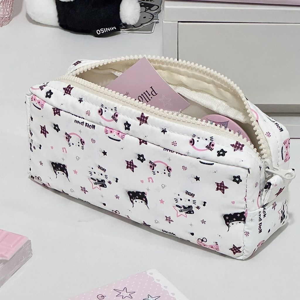 Hellokitty Canvas Pencil Case With Large Capacity For School And Office Use