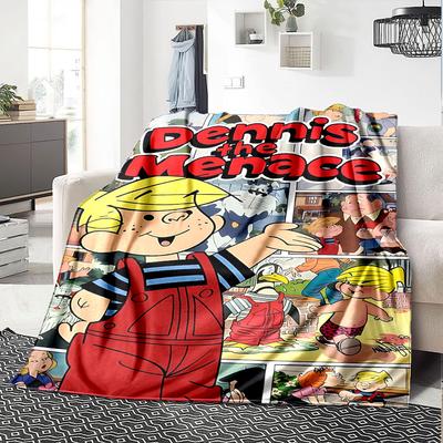 Dennis Menace Adventures Flannel Blanket Super Soft Warm Cozy Blanket For Sofa Bed Office Travel Allseason Home Decor Gift