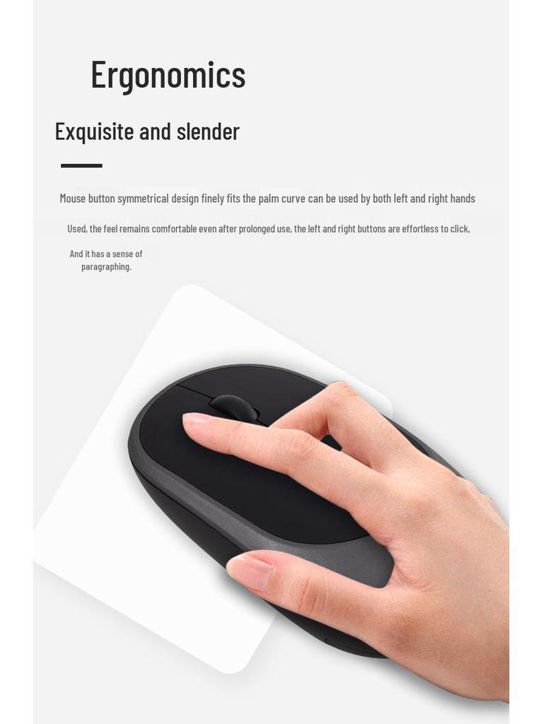 Rechargeable Dual-Mode Bluetooth Mouse for Tablet and Laptop: 2.4G Wireless for Office and Home Use