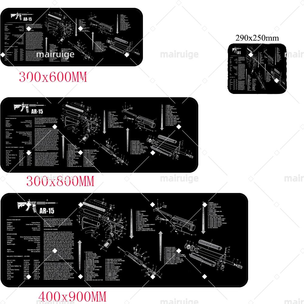 x Oval Tactical Gun Large Mouse Pad Precision Gaming Design Desk Pads AntiSlip Rubber Bottom Washable Surface Office Mat