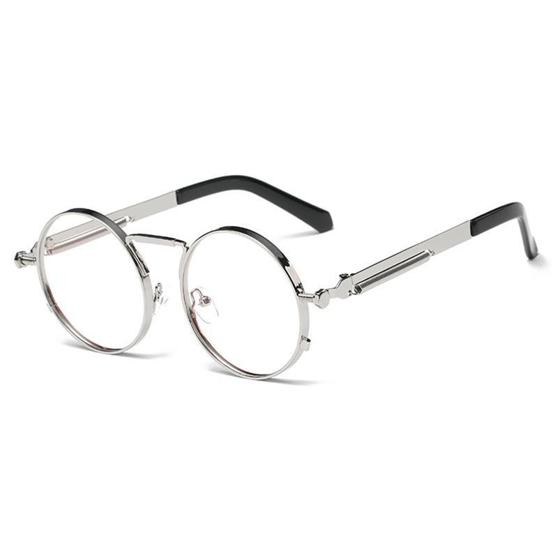 

Retro Punk Spring Leg Round Glasses Men Metal Myopia Lens Prescription Women 0 -0.5 -0.75 To -6.0 Myopia -1.75