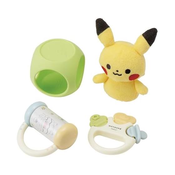 Toyroyal Monpoke Rattle Set Pikachu Plush Teether Chime Soft Ball for Baby