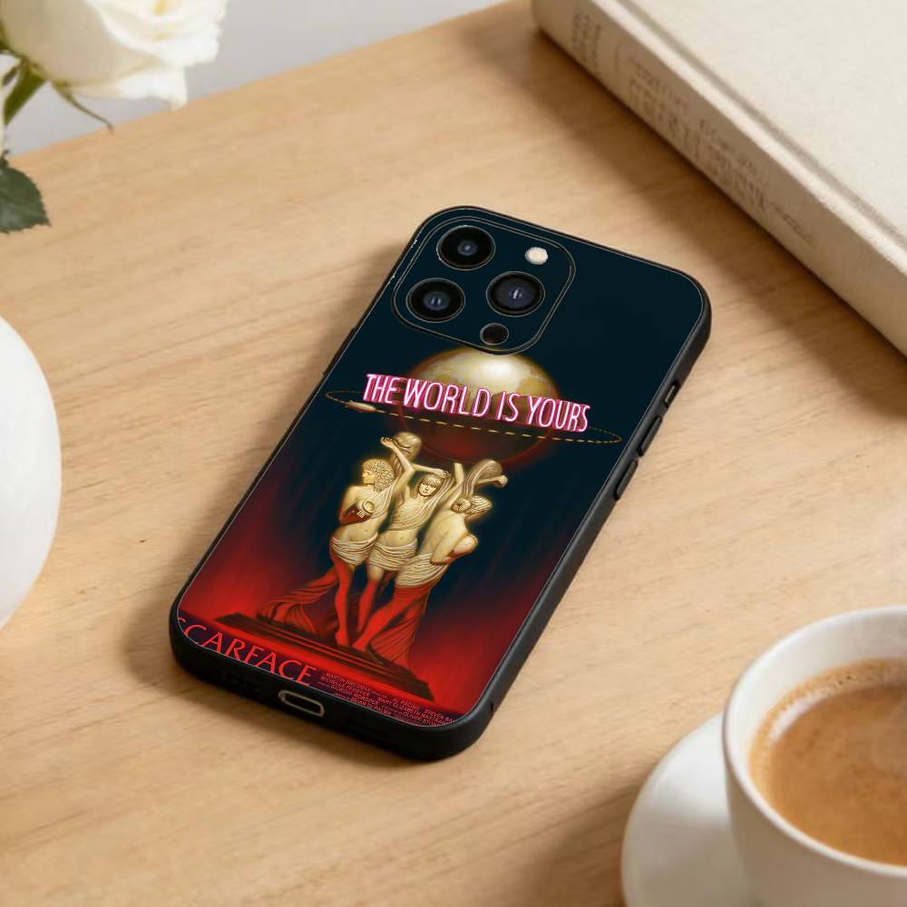1983 Film S-Scarface  Phone Case For iPhone 17 16 15 14 13 12 Max Plus Silicone Black Cover