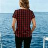 Women's Fashion Neck Striped Print Casual T-Shirt Top