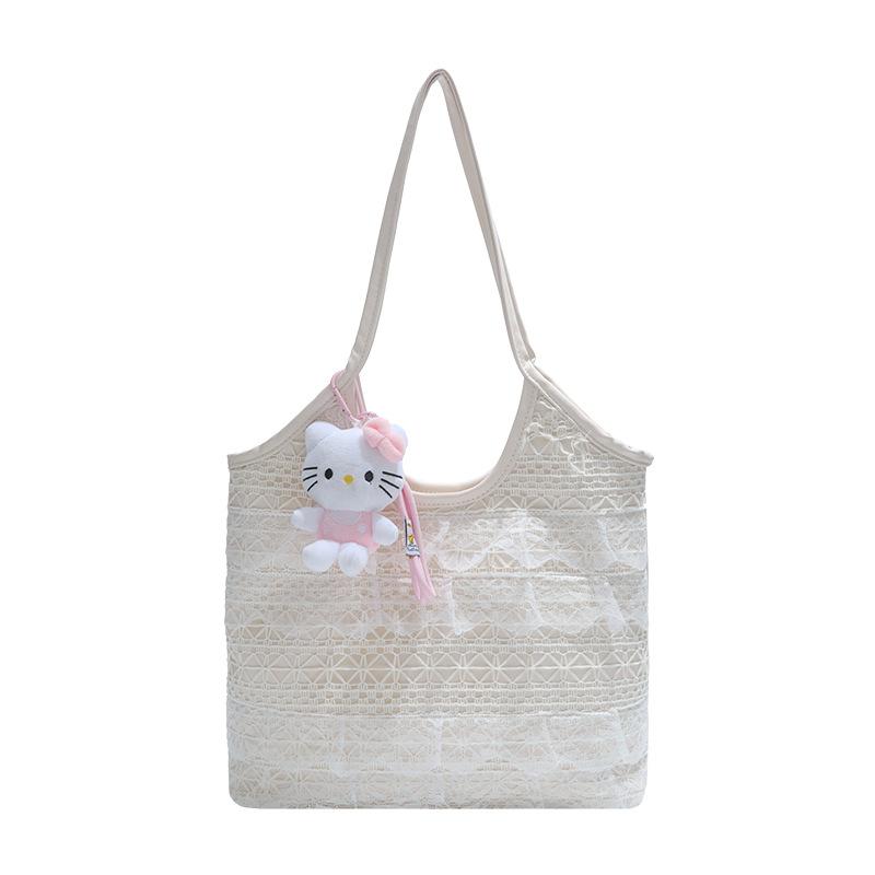 Niche Design Lace Shoulder Bag Women's New Large-capacity High-value Daily Commuter Tote Bag