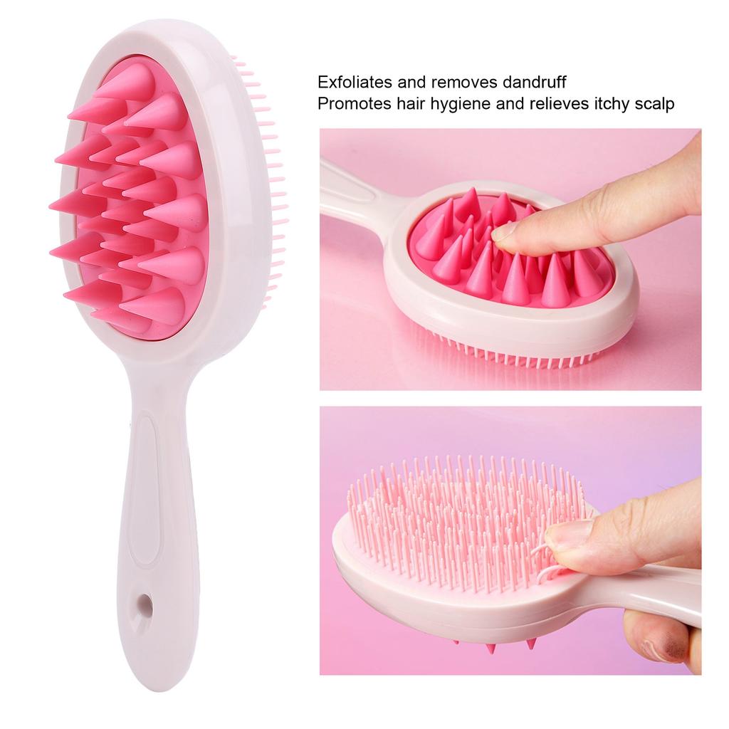 3PCS Scalp Massage Brush Long Handle Double Sided Tooth Head Massage Tool Shower Bath Massager Brush for Home Bathroom