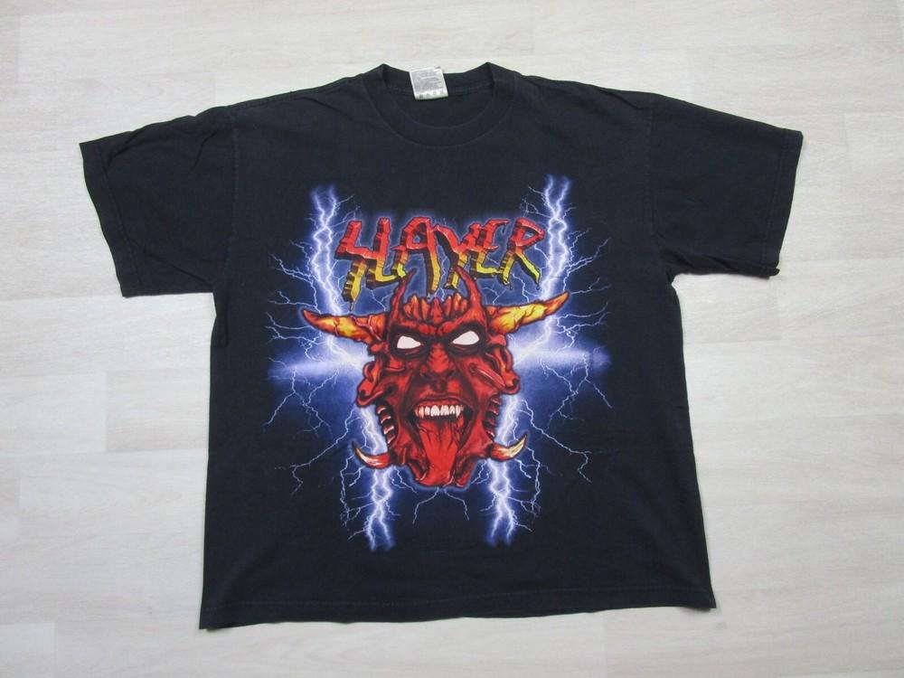 Slayer Vintage T-shirt L 90s Diabolus on Tour Metal Band Devil Head Lightning M