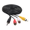 3.5mm Male to 3RCA Male AV Cable Delivering Uncompressed Sound Video Quality Across Multiple Platforms