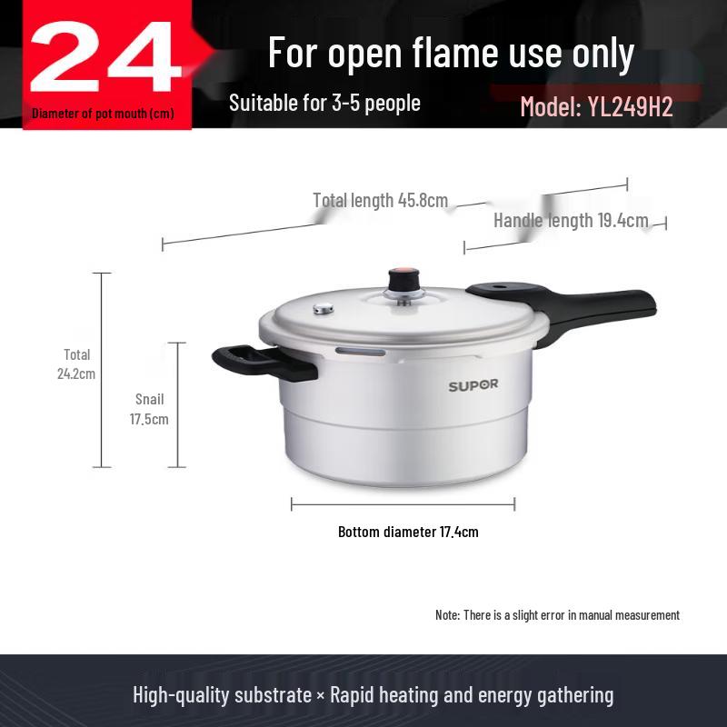 Supor Aluminum Pressure Cooker with Steamer