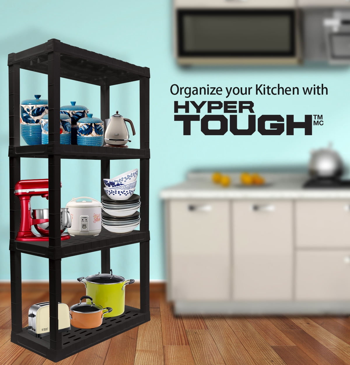 

4-tier Interlocking Shelf for Attic, Closet, Garage(Black) United States
