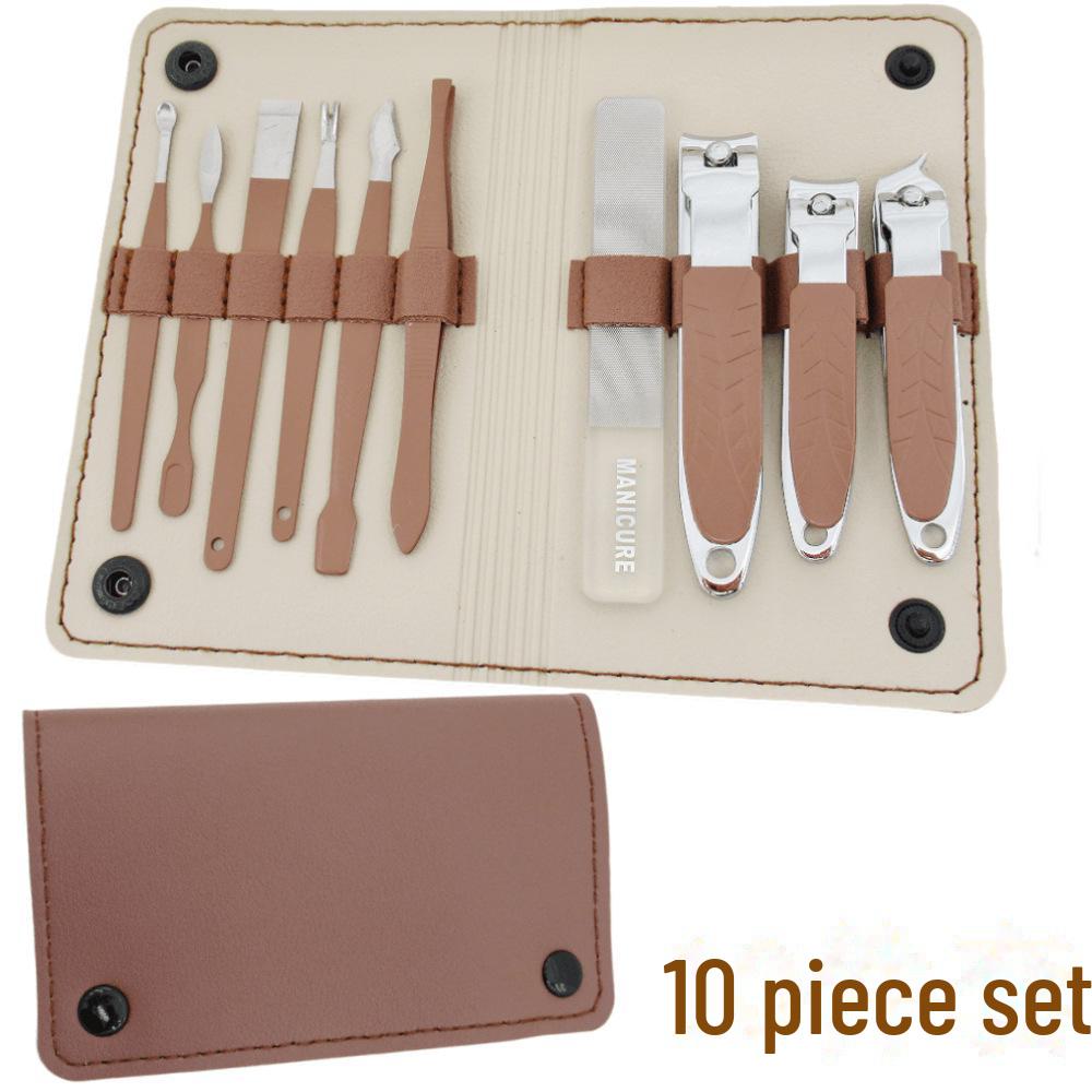 16-Piece Wallet-Style Manicure and Pedicure Set with Hawkbill Pliers, Nano File, and Ear Pick
