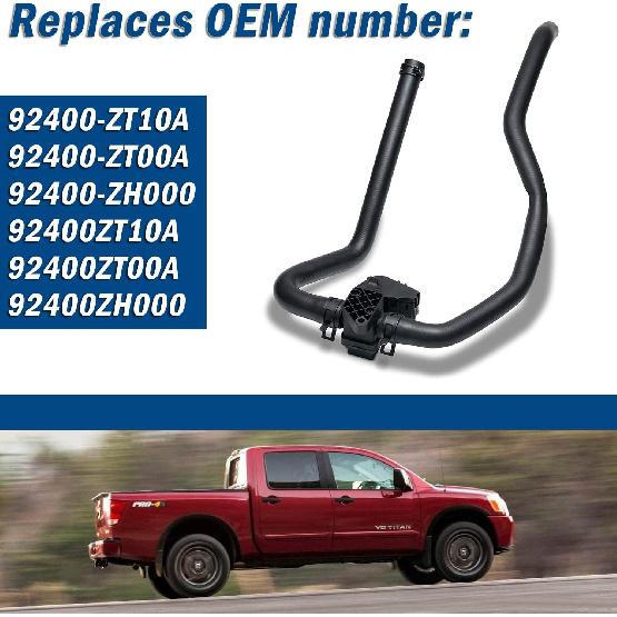 Qagea Heater Control Valve, Stainless Steel, Black, 3/8", NPT, Compatible With 2006-2015 Nissan Titan 5.6L, Replaces 92400-ZT10A, 92400-ZT00A,