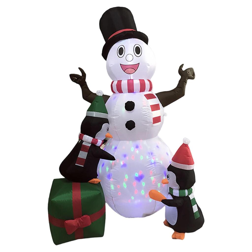 Christmas Inflatable Snowman Penguin Ornament Weatherproof Cute Christmas Decoration for Holiday Winter Outdoor Party Season