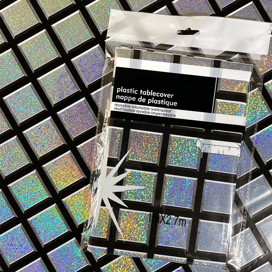 Laser Sequined Disco Background Decoration Disposable Party Tablecloth Rain Curtain