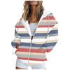 Women Fashion Casual Hoodie Coat Long Sleeve Zipper Sweatshirt Printed Cardigan Jacket Pocket Autumn Winter