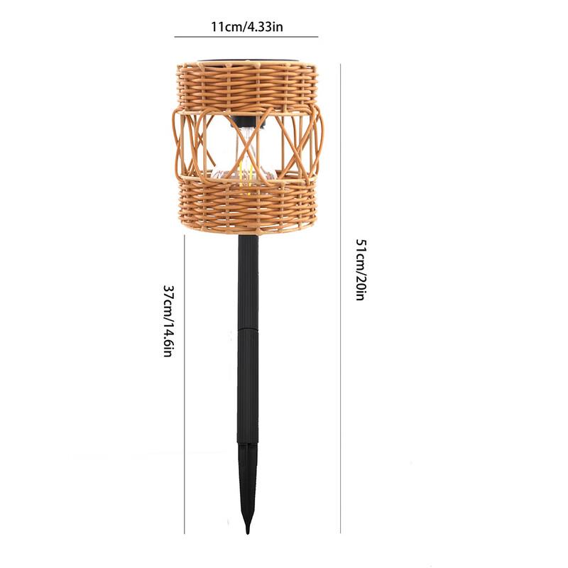 Solar Rattan Weave Garden Stake Light