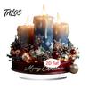 New Year Party Supplies Christmas Candle Ornament, 2D Flat Acrylic Ornament with Base, Tabletop Ornaments Snowman Reindeer Festive Table Centerpiece