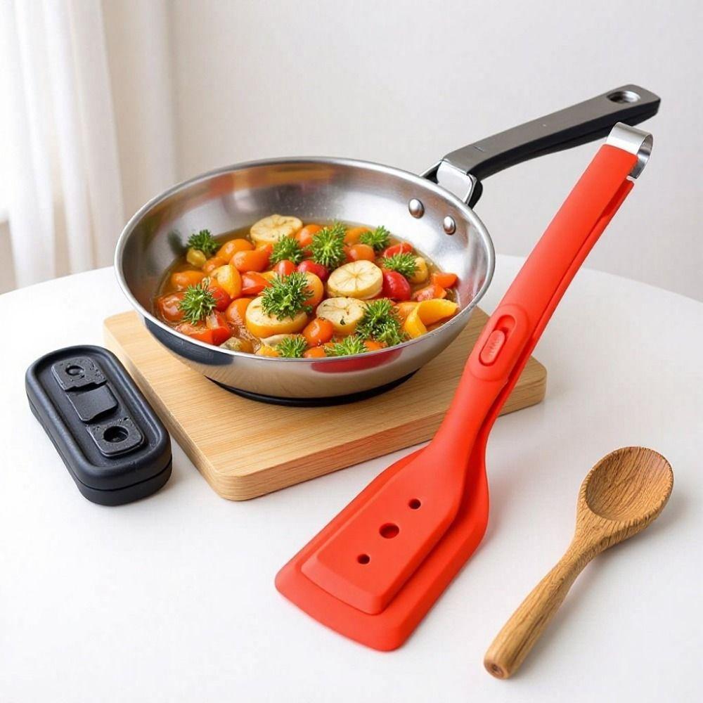 Silicone Egg Flipper Spatula Multipurpose Spatulas Bread Clip Fried Steak Clamp  BBQ Grilling