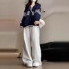 Hong Kong Chic Striped Hooded Cardigan for Women - Autumn/Winter Loose Knit Sweater Coat