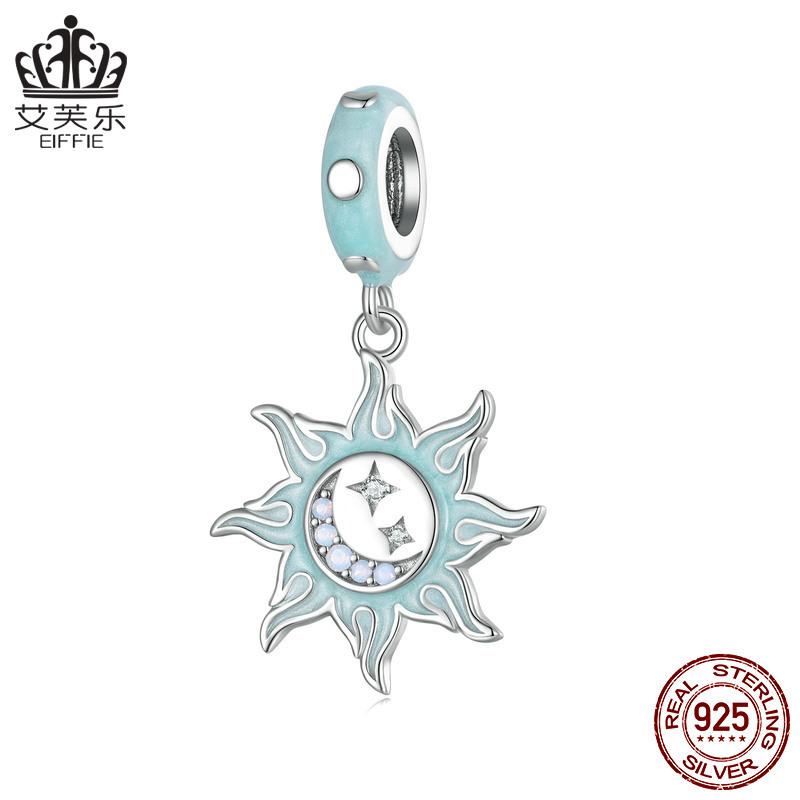 

Evle Sun Moon DIY кулон S925 из чистого серебра с жемчугом, висячие бусины, ювелирные изделия, свободная бусина BSC855
