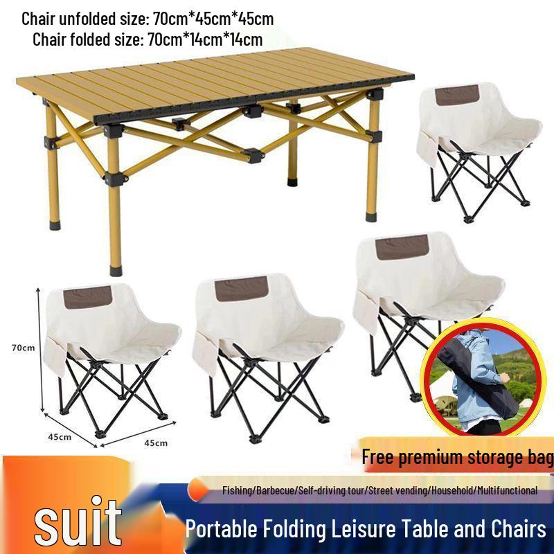 Portable Folding Outdoor Camping Table & Chair Set with Backrest
