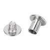 50 Pairs 0.24x0.31x0.43in M5 Stainless Steel Flat Round Head Rivet and Screws for Leather Craft