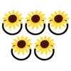 5 Stück Sonnenblumen-elastische Haargummis, Bänder, Seilringe, Pferdeschwanzhalter für Mädchen und Frauen
