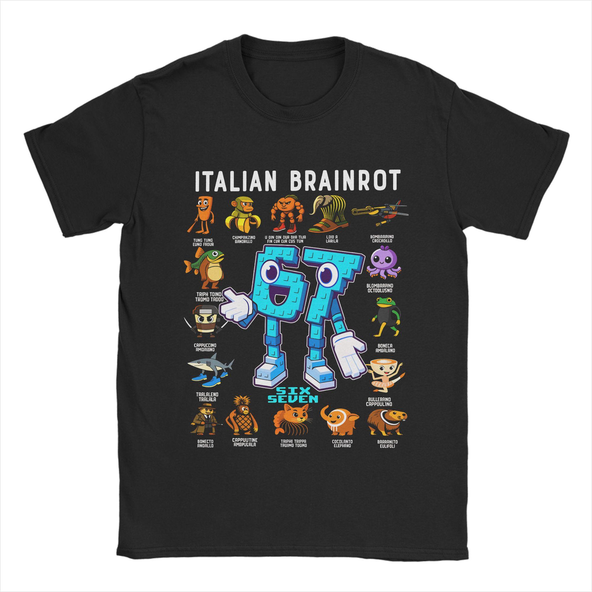 Italian Brainrot Six Seven Characters T-shirt L