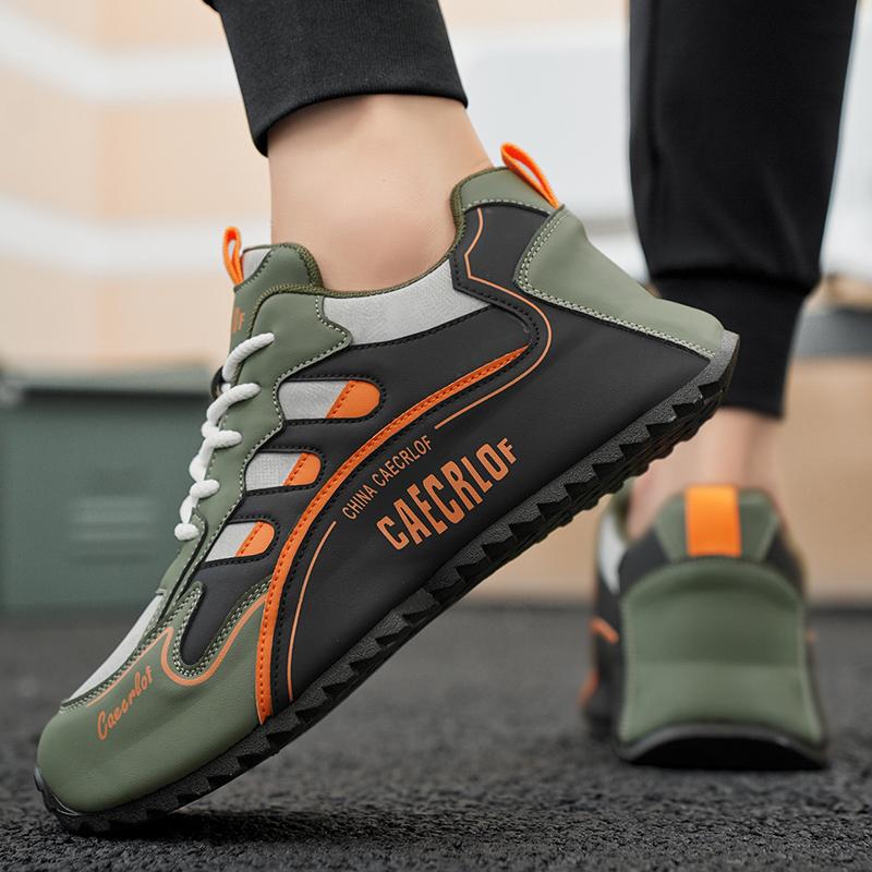 

Men’s Sports Shoes Black Skateboard Shoes Student Simple Green Running Sneakers Plus Size EU: 48 зелёный