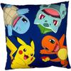 Coussin Double Face - Carré - POKEMON - Poké-Ball Et Starter - Microfibre - 40 X 40 Cm
